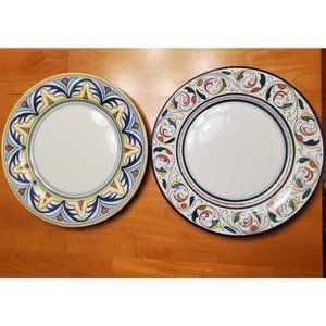 Ceramica Italy HandPainted Maiolica Plates Set x2